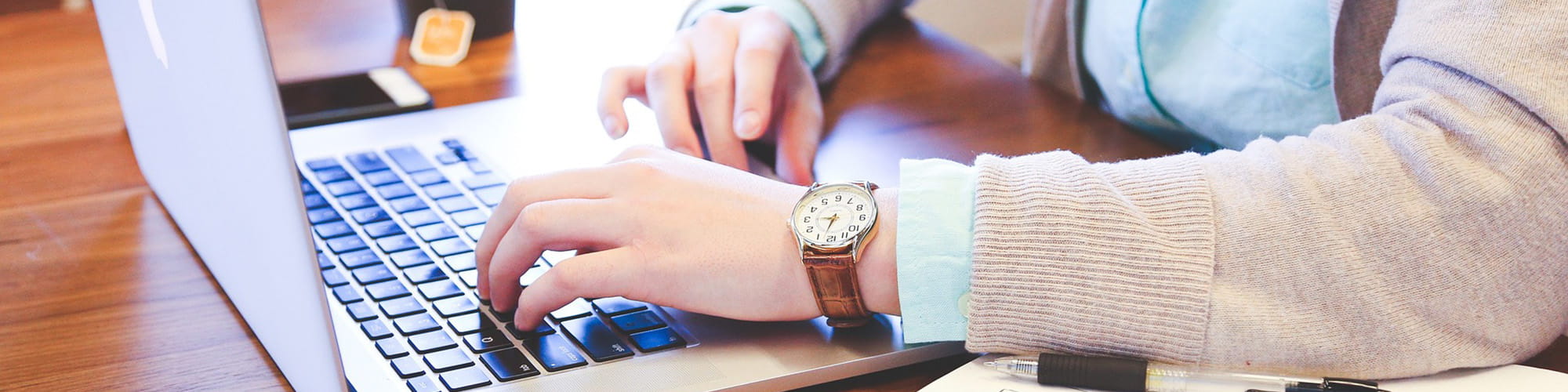 woman working on a computer